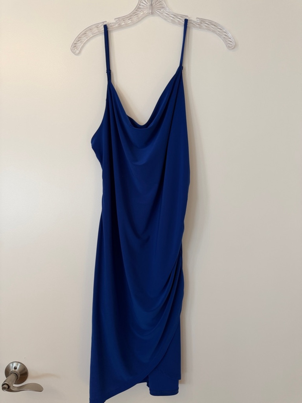 Gilli Royal Blue Cowl Midi Slip Dress Medium